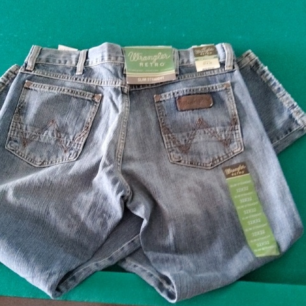 Wrangler Light Blue Denim Retro Slim Straight Jeans